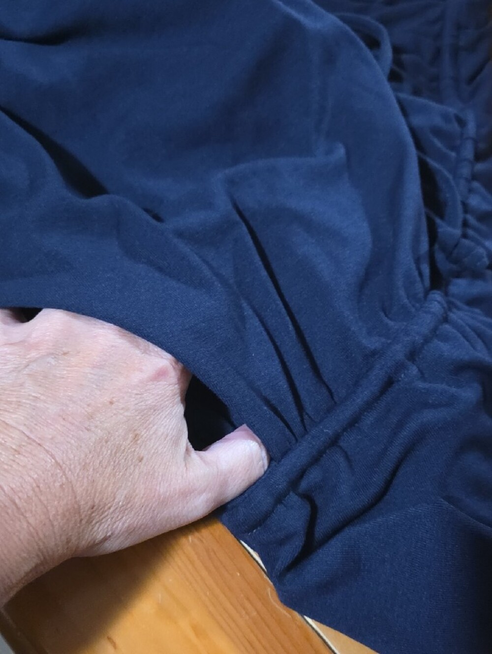 Navy Long-Sleeve Drawstring Waist Dress - Picture 8 of 8